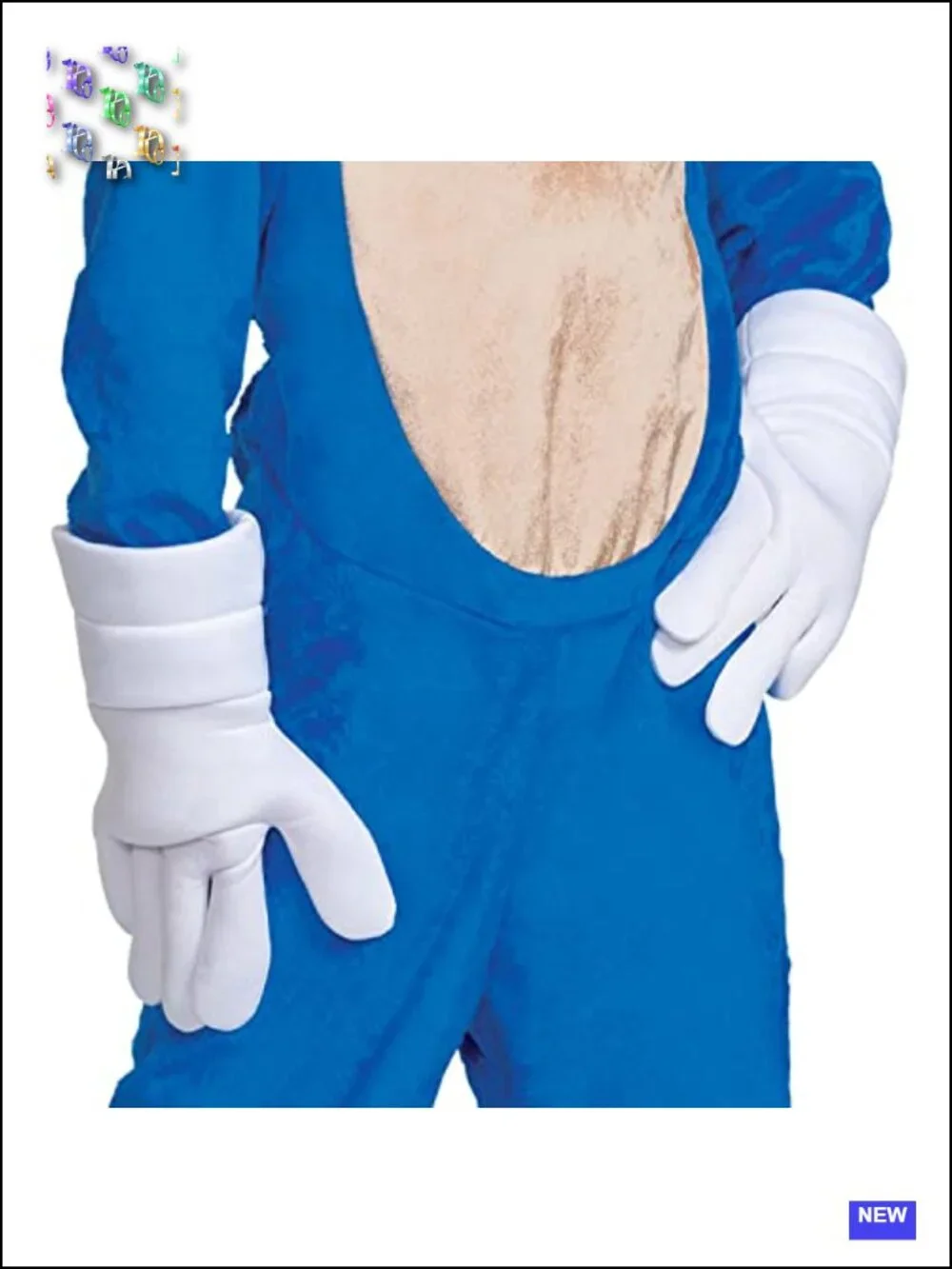 Deluxe Sonic the Hedgehog Movie Costume with Headpiece, Gloves, Detachable Tail